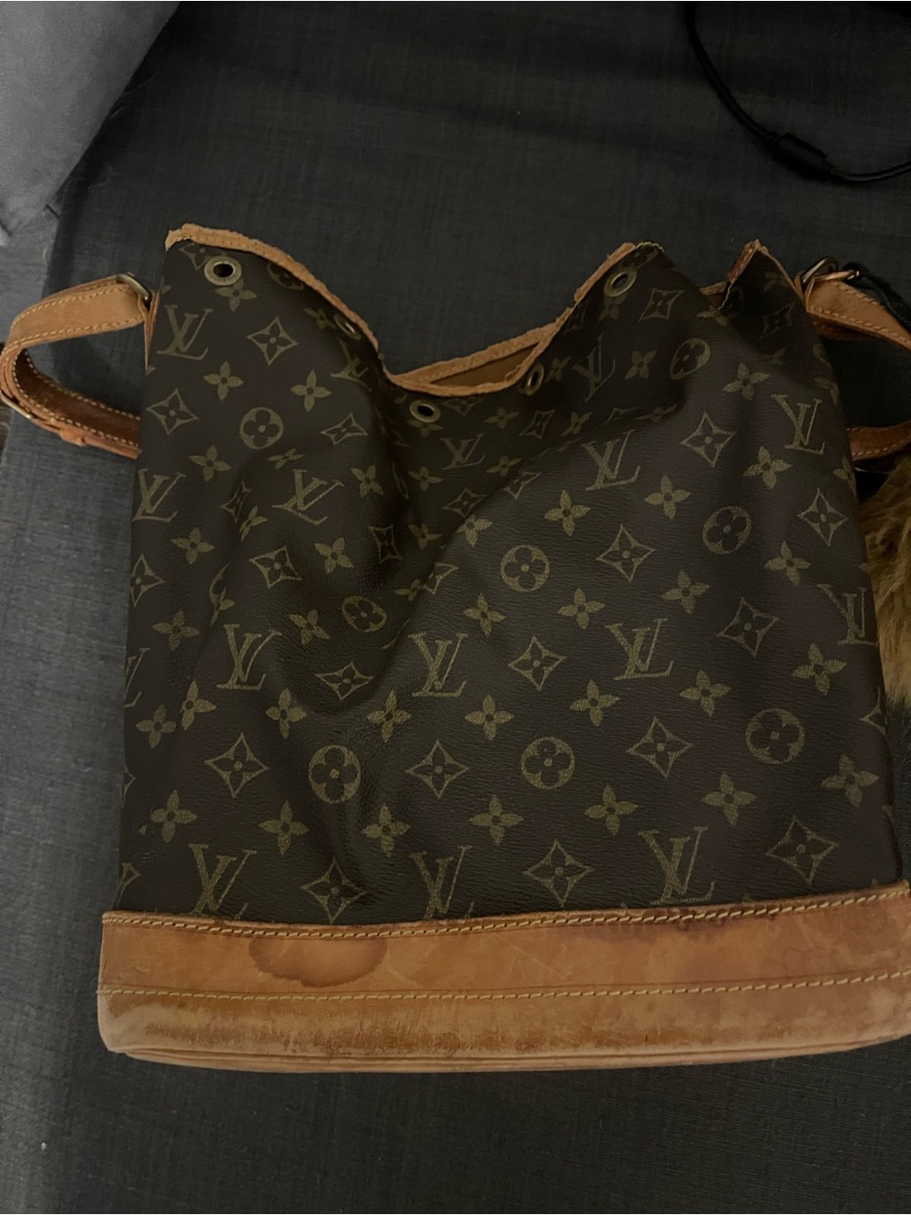 Louis Vuitton Monogram Canvas Bucket Bag in Brown and Tan